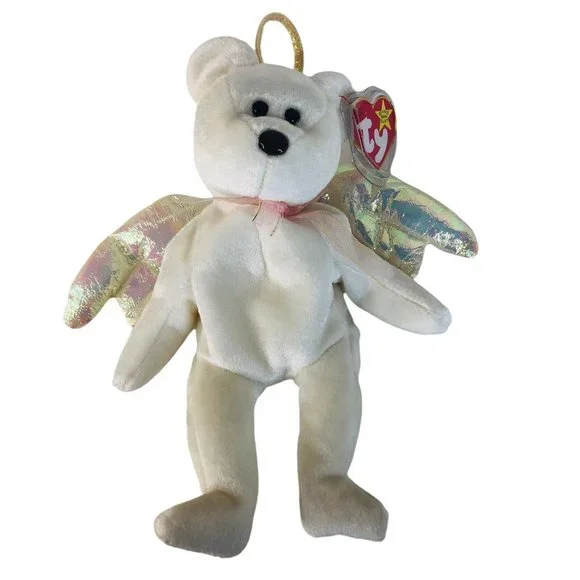 2 TY Beanie Babies Halo and Halo II Bear Angels Plush Bean Bag Stuffed Animal - Picture 2 of 7